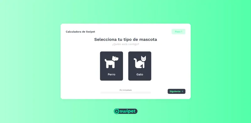 Swipet - Calculadora de seguros - desarrollo a medida react